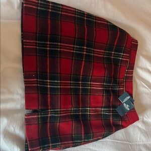 Hollister Ultra High Rise Red Plaid Skirt